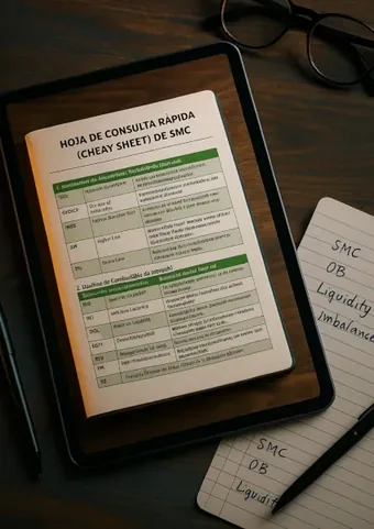 Hoja de consulta rápida de SMC abierta en un tablet